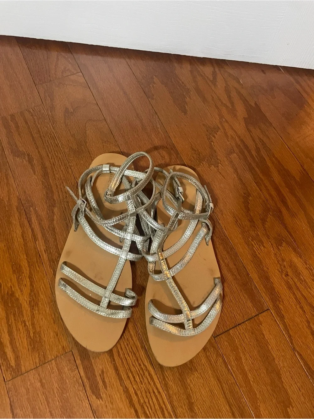 Zara Silver Strappy Gladiator Sandals - Picture 6 of 6